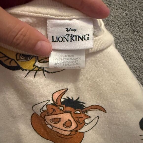 Disneys Lion King Print Crewneck Sweatshirt Sz S 5-6 - Picture 5 of 5